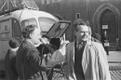 Ajakirjanik Valdo Pant ja režissöör Endel Nõmberg, reportaaž Raekoja platsil. 1960ndad