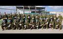 Estonian peacekeepers of the ESTPLA-24 platoon in Lebanon celebrate the Estonian centennial.
