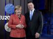Angela Merkel 2017. aastal Eesti eesistumise ajal Tallinnas peaminister Jüri Ratasega.