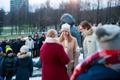 Choirs gathered around the Ernesaks statue at the Song Festival Grounds to sing in honour of the maestro's 110th birthday. 12 December 2018.