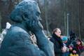 Choirs gathered around the Ernesaks statue at the Song Festival Grounds to sing in honour of the maestro's 110th birthday. 12 December 2018.