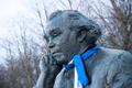 Choirs gathered around the Ernesaks statue at the Song Festival Grounds to sing in honour of the maestro's 110th birthday. 12 December 2018.