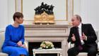 Керсти Кальюлайд и Владимир Путин проводят встречу в Кремле.