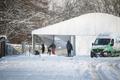 Coronavirus testing center tent at Tallinn's Song Festival Grounds collapses after heavy snowfall.