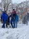 Tartu's snow city being constructed.