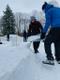 Tartu's snow city being constructed.