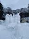 Tartu's snow city being constructed.