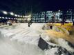 Tartu's snow city being constructed.