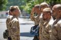 Eesti lipu langetamine Afganistanis Resolute Support missiooni peakorteris.