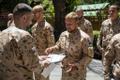 Eesti lipu langetamine Afganistanis Resolute Support missiooni peakorteris.