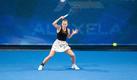 Kaia Kanepi and others on court at the Haabneeme ITF tennis tournament.