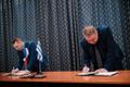 Center Party and SDE signing the Tallinn coalition agreement.