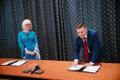Center Party and SDE signing the Tallinn coalition agreement.