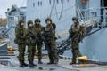 Joint Estonian-German exercise, involving  EDF coastal defense conscripts, at Tallinn's mine harbor (Miinisadam).