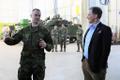 U.S. Ambassador to Estonia George P. Kent and USASAC Commanding General Brig. Gen. Brad Nicholson visiting troops at Tapa Army Base on Tuesday. February 28, 2023.