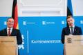 Boris Pistorius and Hanno Pevkur during a press conference at the Ministry of Defense on Septebember 26, 2023.