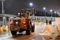 Narva border crossing on the night of Wednesday, January 31, 2024, as Russia closed to vehicles the other side of the border.
