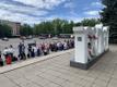 Travellers queuing at Narva border crossing on June 24, 2024.