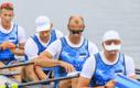 Эстонская мужская четверка парная в предварительном заезде.