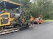 Bioasphalt being laid on a national road in Estonia. August 2024.