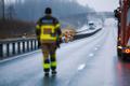 LNG leaking from truck after accident on Pärnu highway on December 27, 2024.