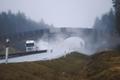 LNG leaking from truck after accident on Pärnu highway on December 27, 2024.