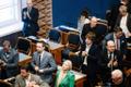 Riigikogu sitting which saw the vote to amend the Constitution to strip citizens of aggressor nations from being able to vote in Estonian elections pass by 93 votes to 7, Wednesday, March 26, 2025.