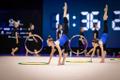Estonian competitors at the official rehearsals for the 41st European Rhythmic Gymnastics Championships in Tallinn.