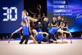 Estonian competitors at the official rehearsals for the 41st European Rhythmic Gymnastics Championships in Tallinn.