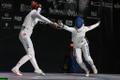 Katrina Lehis at the European Championships in Genoa, where she took silver in the women's epee.