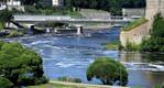 Narva River and its rapids, after a lock gate on the Russian side of the border was opened for the second time this month.