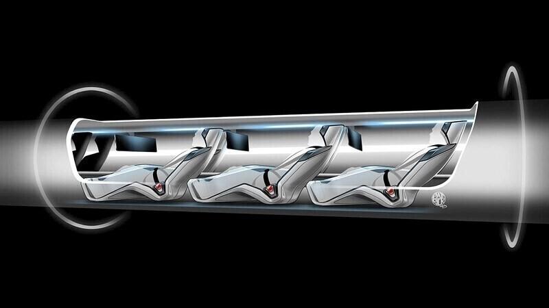 Представленный Tesla Motors рисунок пассажирской капсулы Hyperloop.