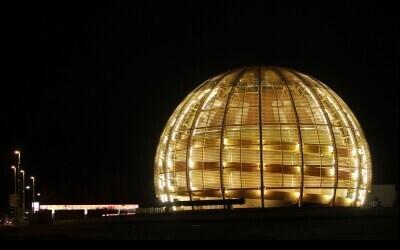 The Globe of Science and Innovation, a visitors center at CERN, in Geneva, Switzerland.