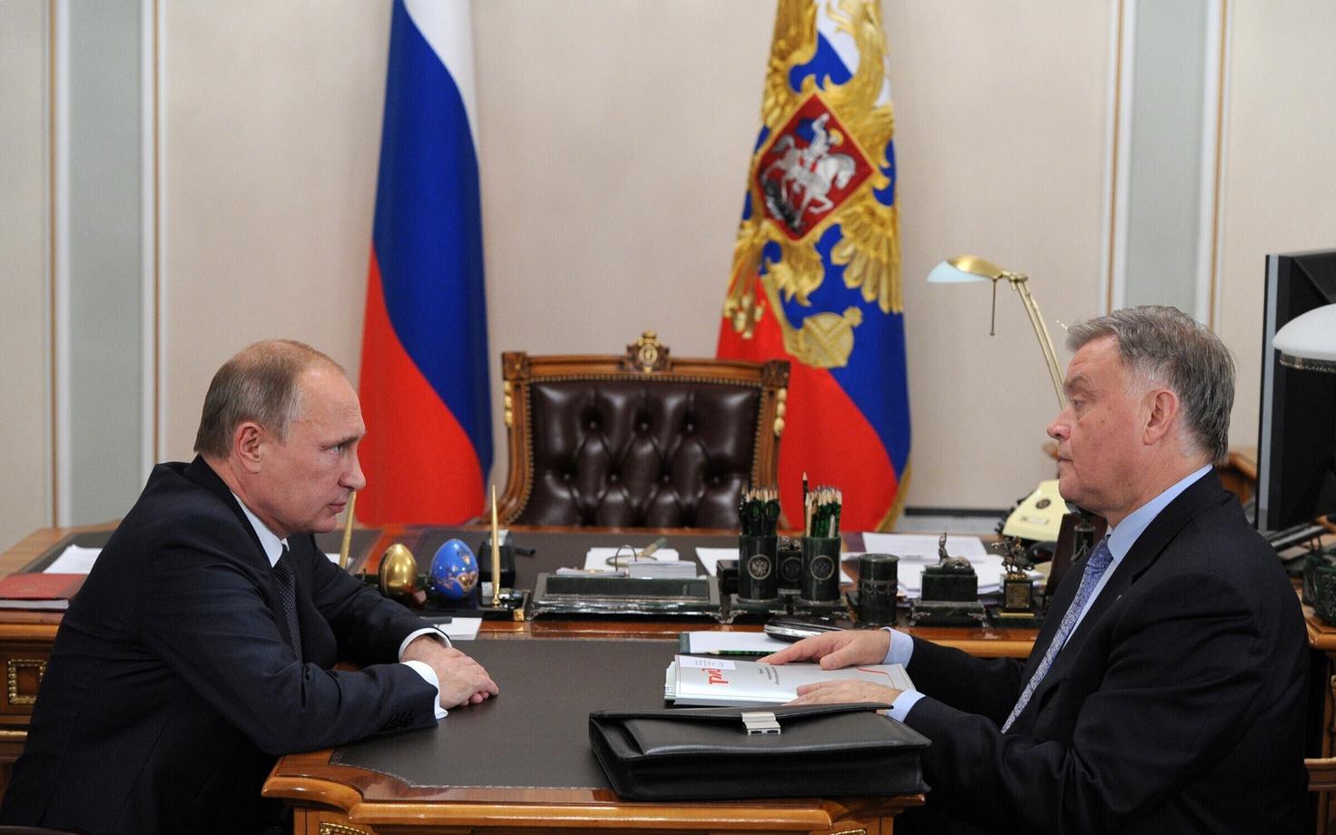 Venemaa president Vladimir Putin kohtub endise Venemaa Raudtee juhi Vladimir Jakuniniga