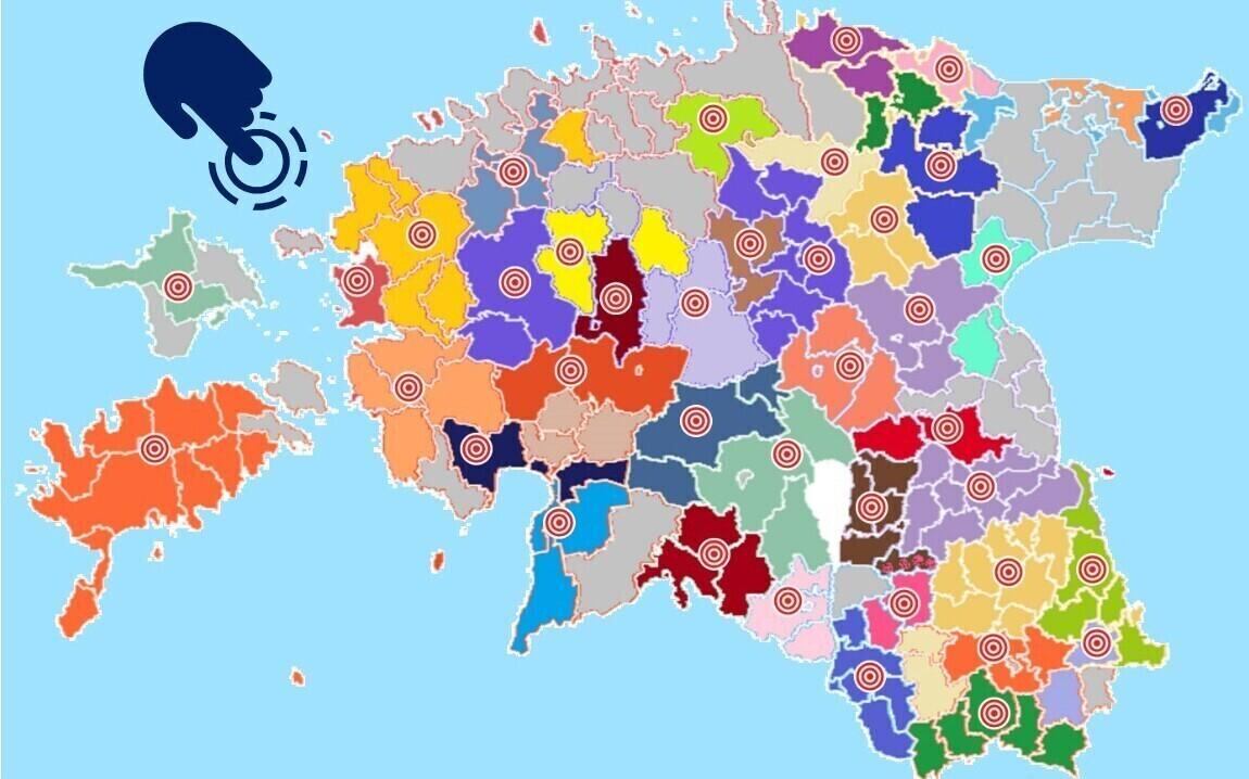 Карта административного переустройства Эстонии.