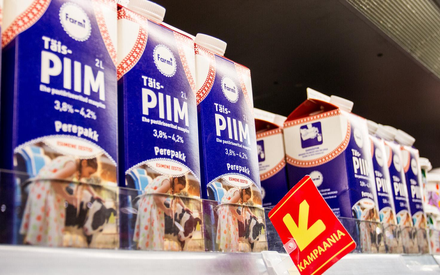 Piimatooted kaupluses.