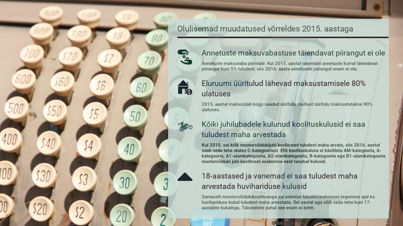 Maksuamet jagab tähelepanekuid, mida enne selleaastast maksudeklaratsiooni üle vaadata.