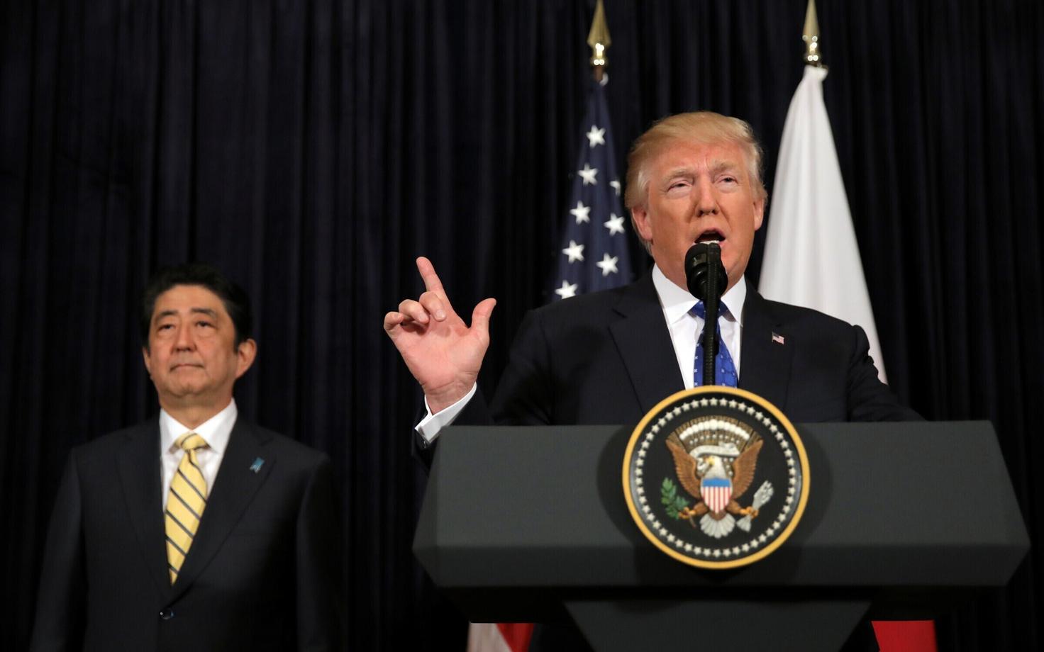 Jaapani peaminister Shinzo Abe ja USA president Donald Trump.