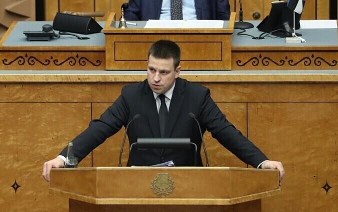 Prime Minister Jüri Ratas speaking in the Riigikogu.