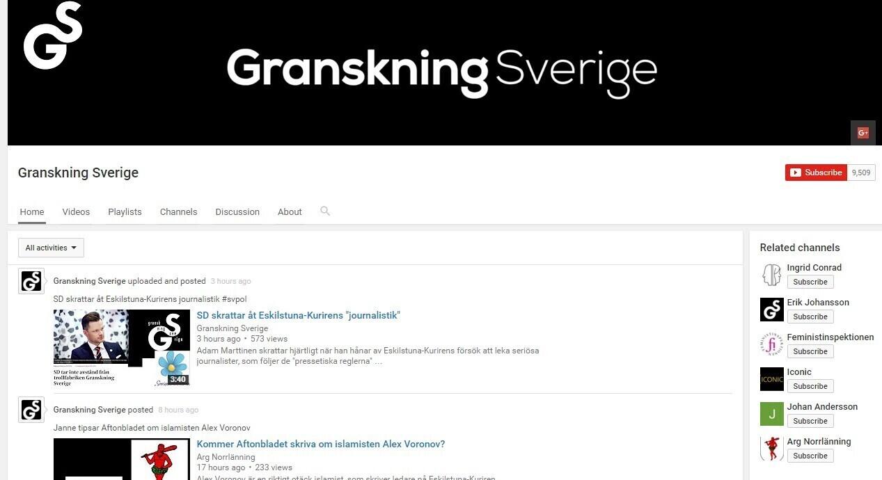 Granskning Sverige Youtube'i kanal.