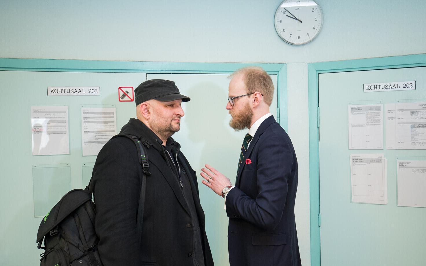Kaur Kender (left) with his lawyer, Paul Keres, Mar. 23, 2017.