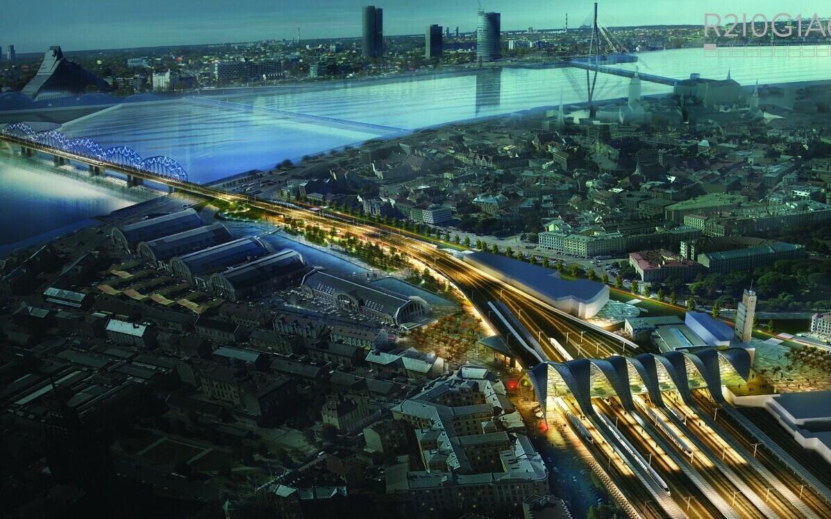 Дизайн будущего транспортного центра в Риге.