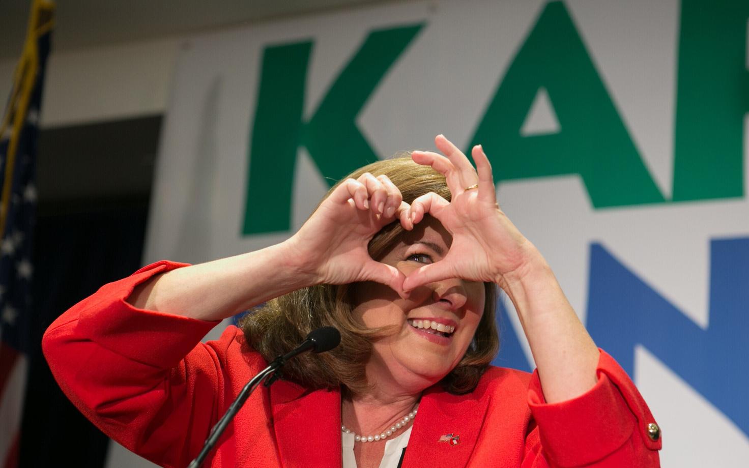 Karen Handel võitu tähistamas.