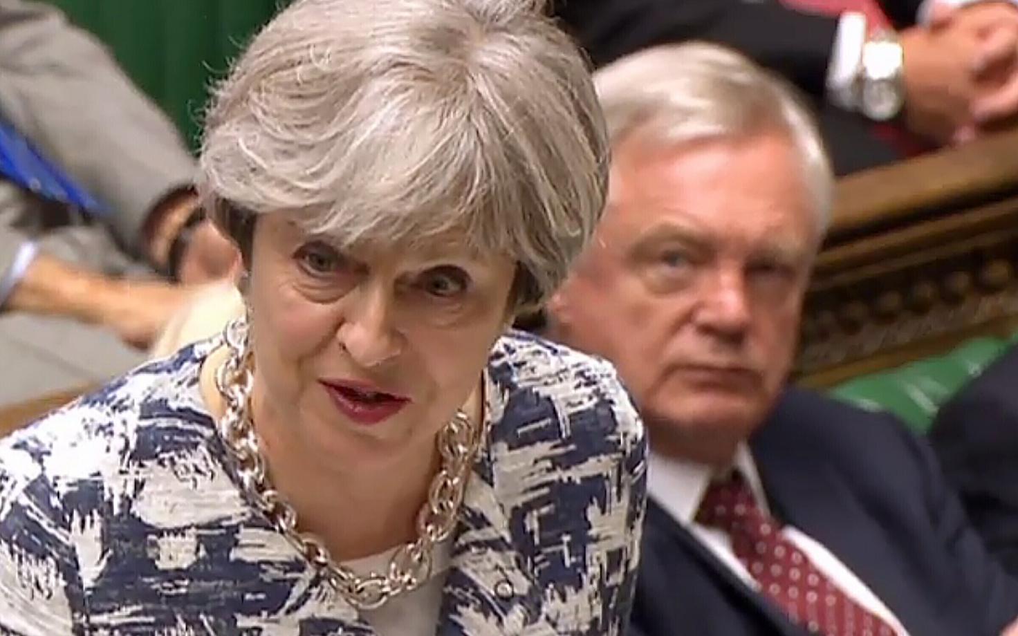 Премьер Великобритании Тереза Мэй во время выступления в британском парламента 26 июня.