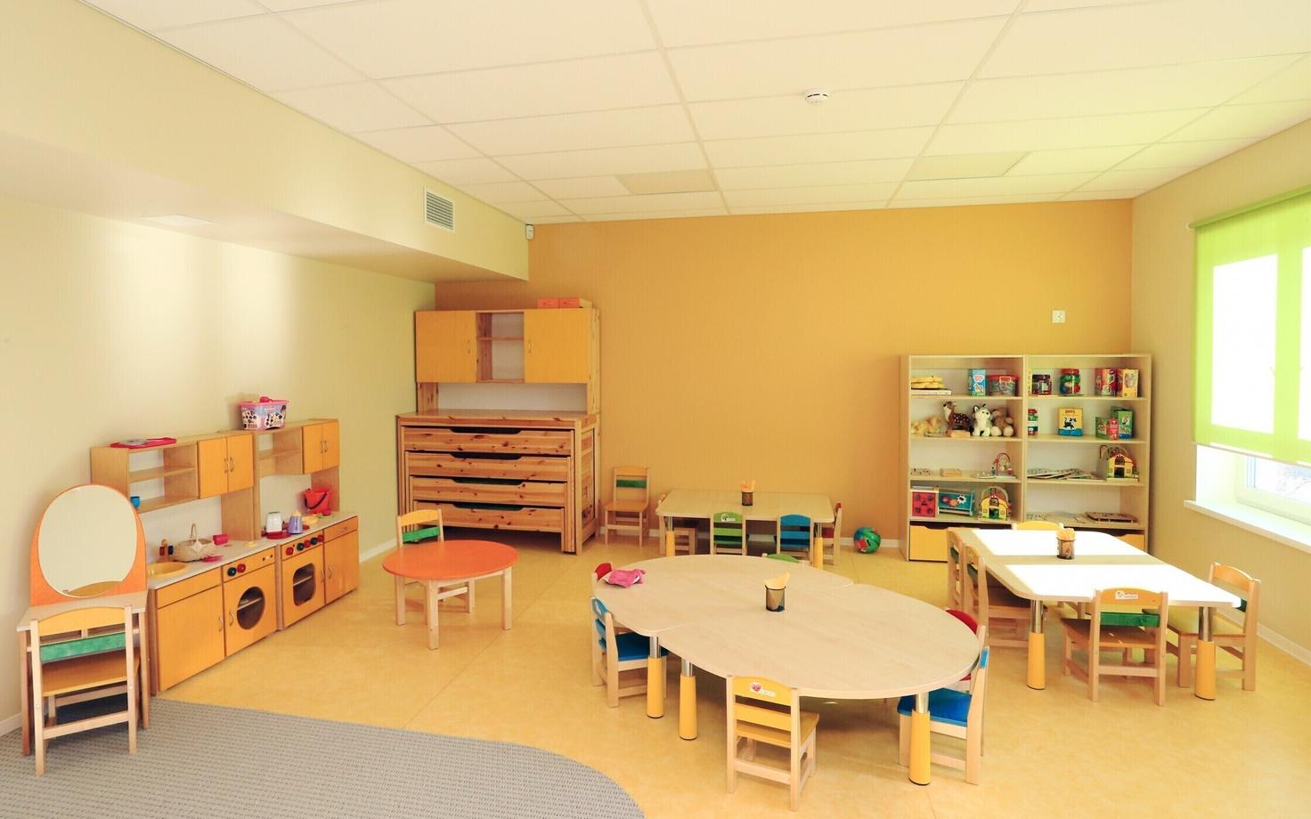 A playroom in the newly completed extension of Tõrvandi Kindergarten. February 2017.