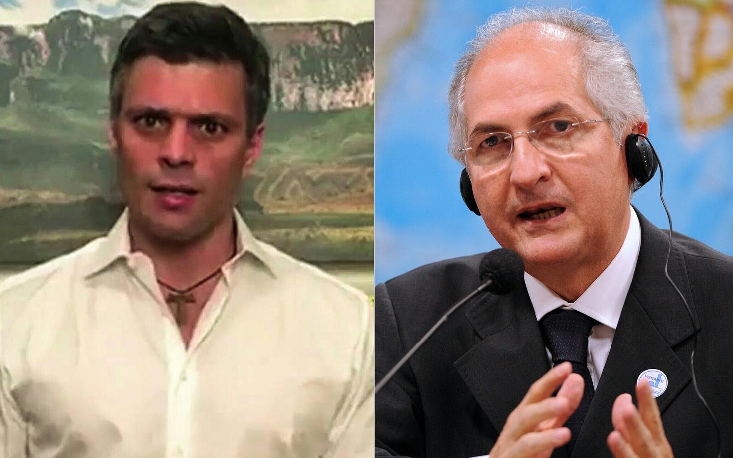 Leopoldo Lopez (vasakul) ja Antonio Ledezma.
