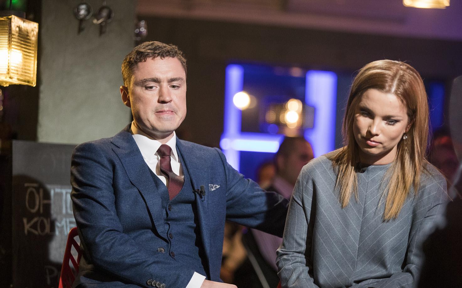 Таави Рыйвас с супругой в студии передачи