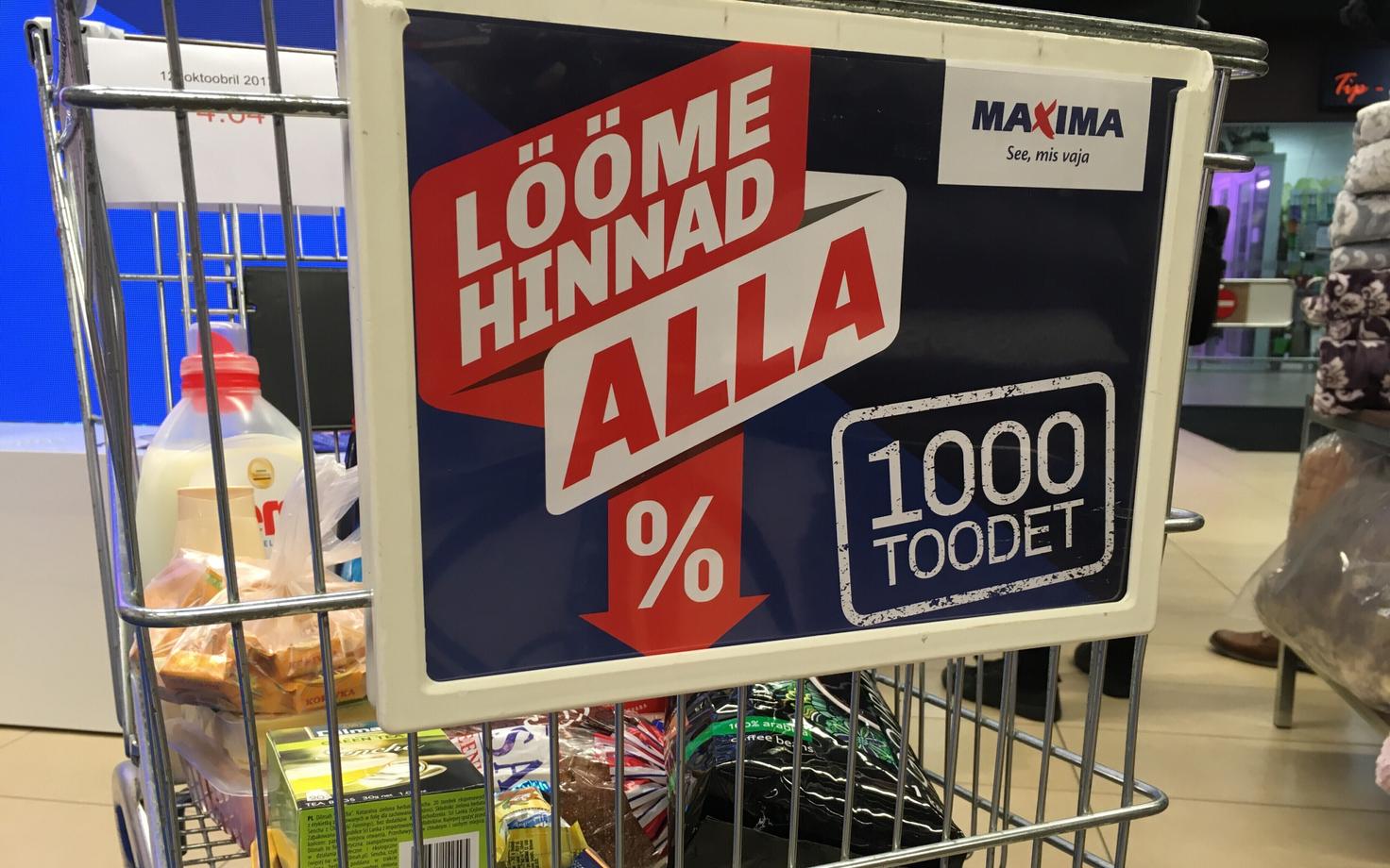 Maxima зафиксировала цены на 1000 товаров.