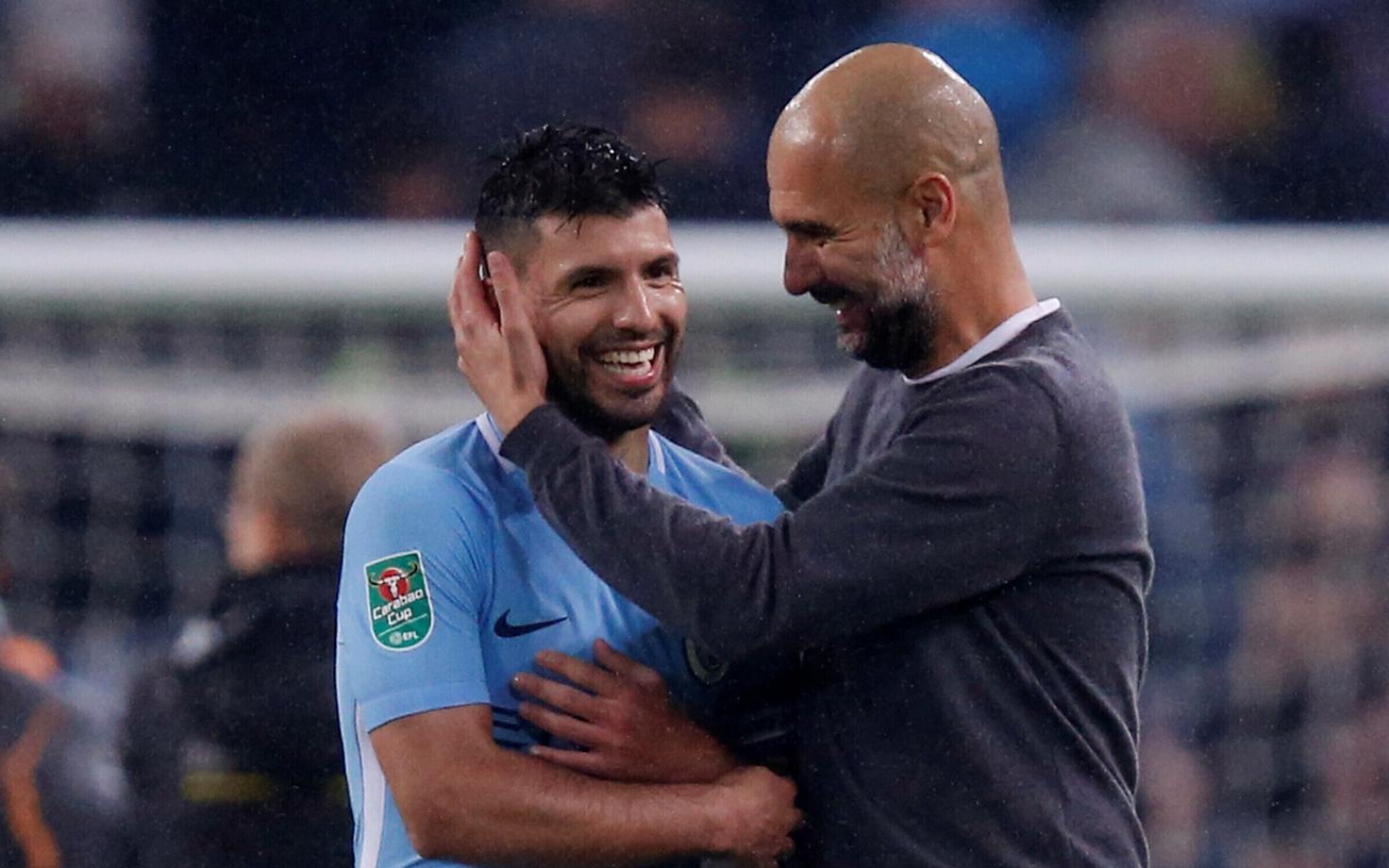 Sergio Agüero ja peatreener Pep Guardiola