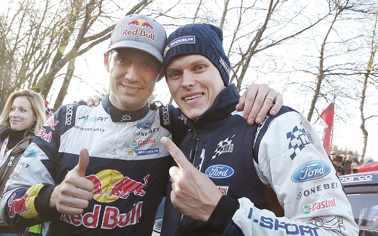 Maailmameister Sebastien Ogier ning meeskonnakaaslane Ott Tänak